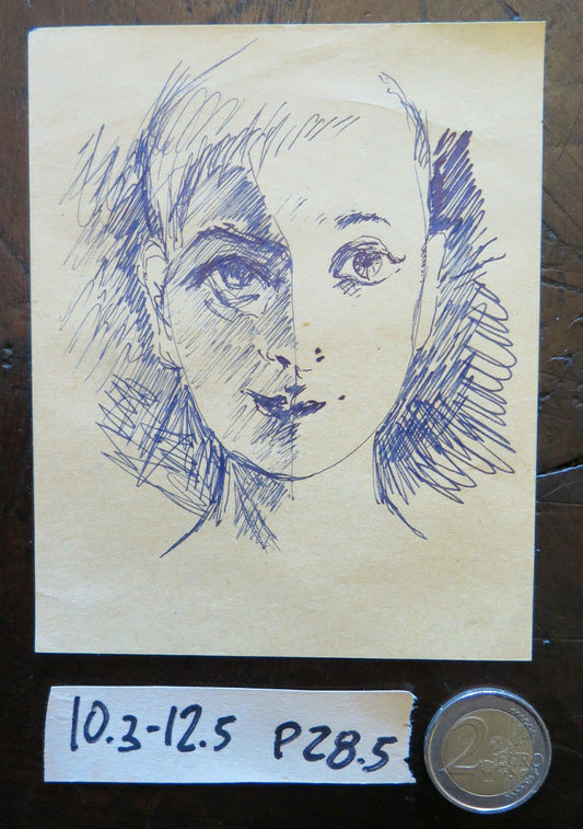 ANTIQUE DRAWING PREPARATORY STUDY PORTRAIT OF A CHILD ORIGINAL SKETCH P28.5