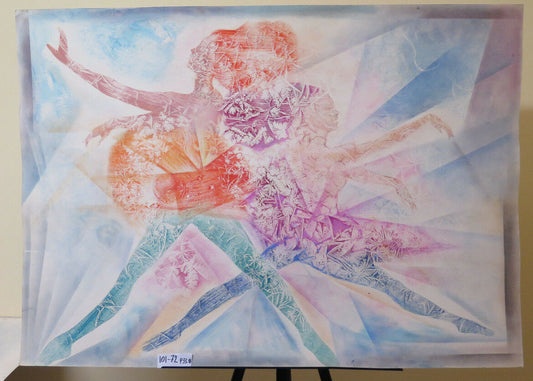 VINTAGE PAINTING PAINTED WITH FROST TECHNIQUE DANCER CLASSICAL DANCE P33.8