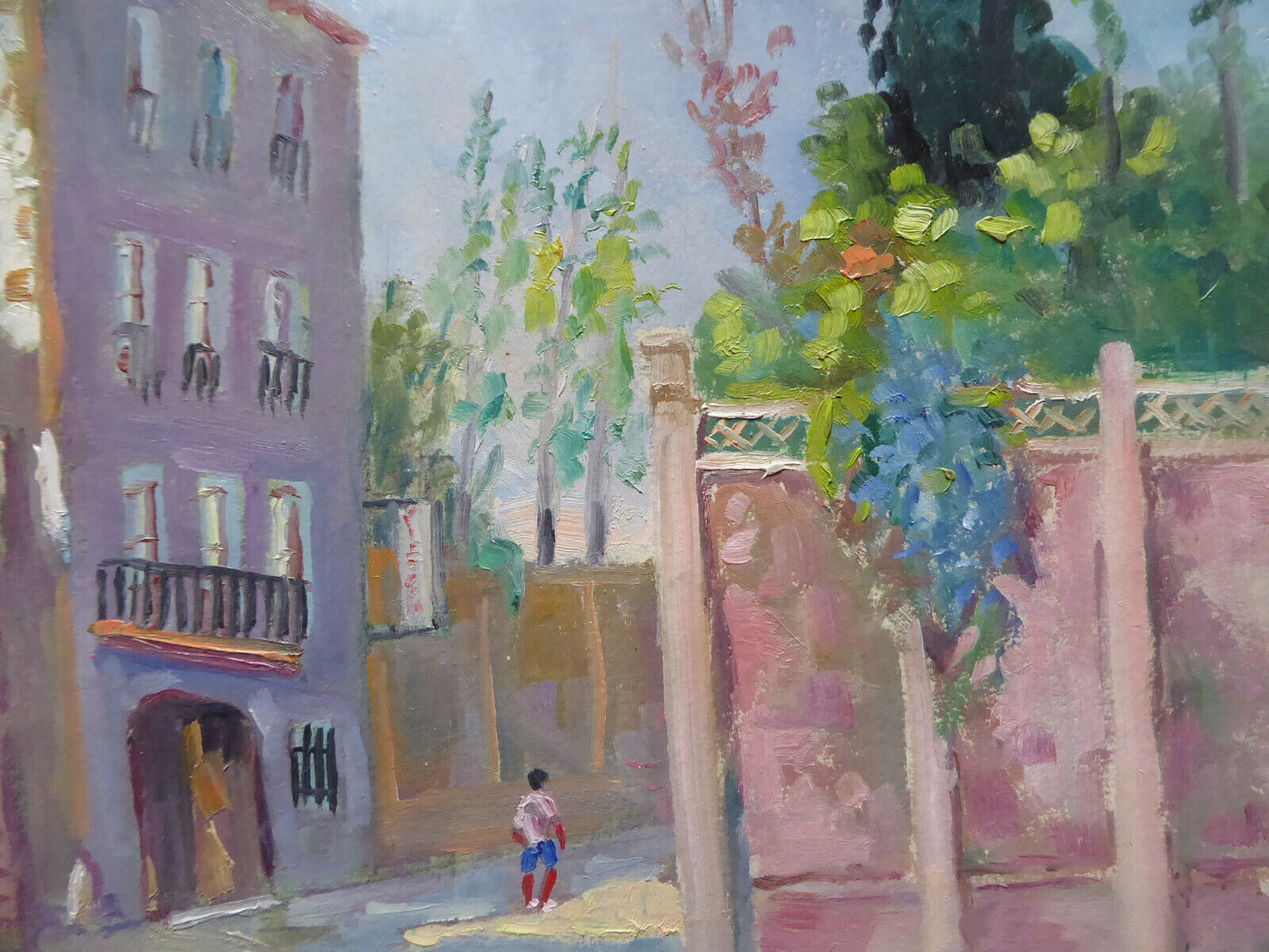 VILLAGGIO SPAGNOLO VECCHIO DIPINTO AD OLIO FIRMATO R. RUEDA SPAGNA '900 MD3