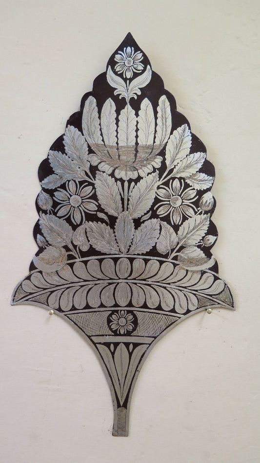 ANCIENT FRIEZE PAINTED ON IRON ENGRAVED FRAMEWORK BULIN FLORAL STYLE FLOWERS CH13 16