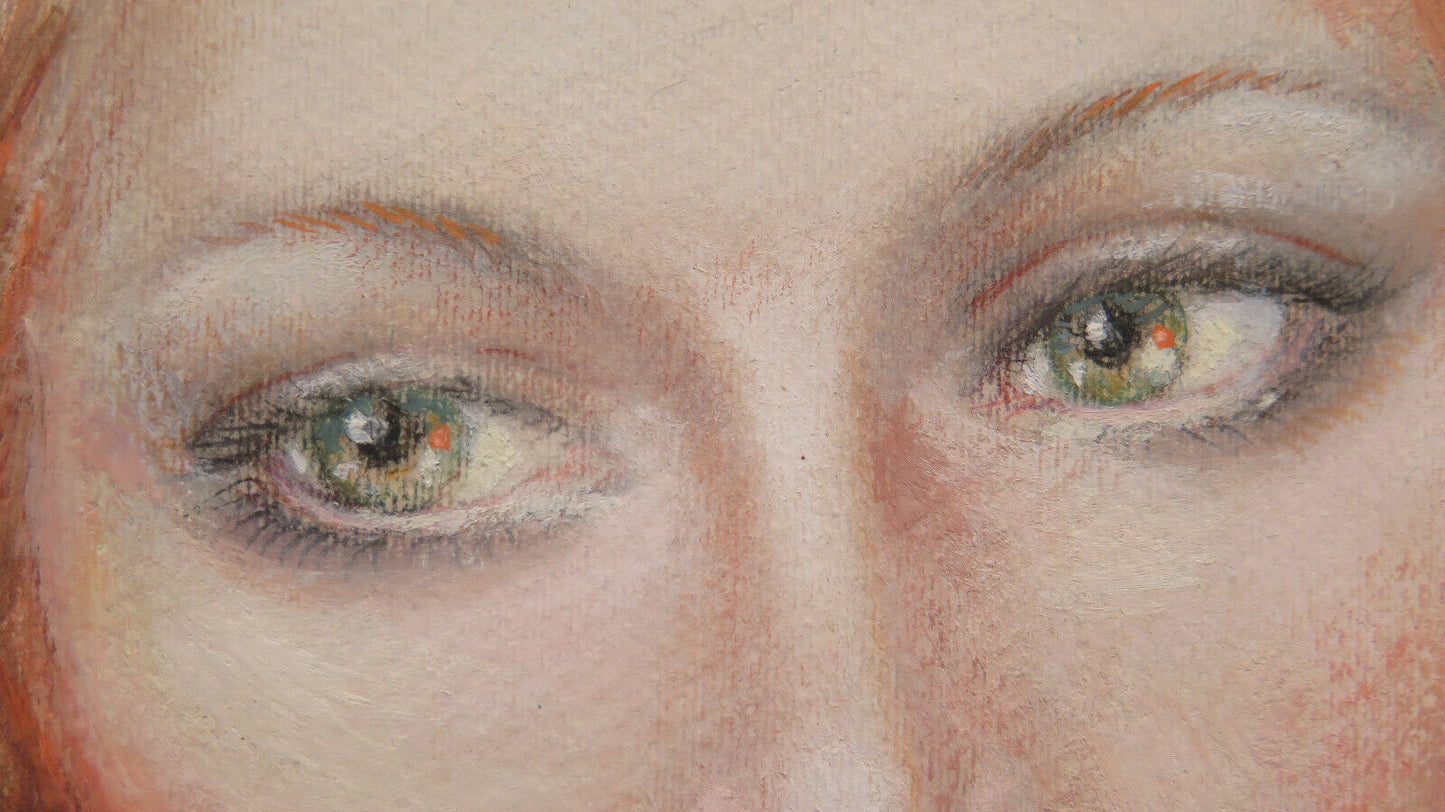 QUADRO AD ACQUERELLO CONGELATO RITRATTO NUDO FEMMINILE RITRATTO VINTAGE PS