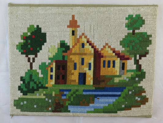 OLD EMBROIDERY LEARNED NEEDLE STITCH Hemp to learn CROSS STITCH X3 