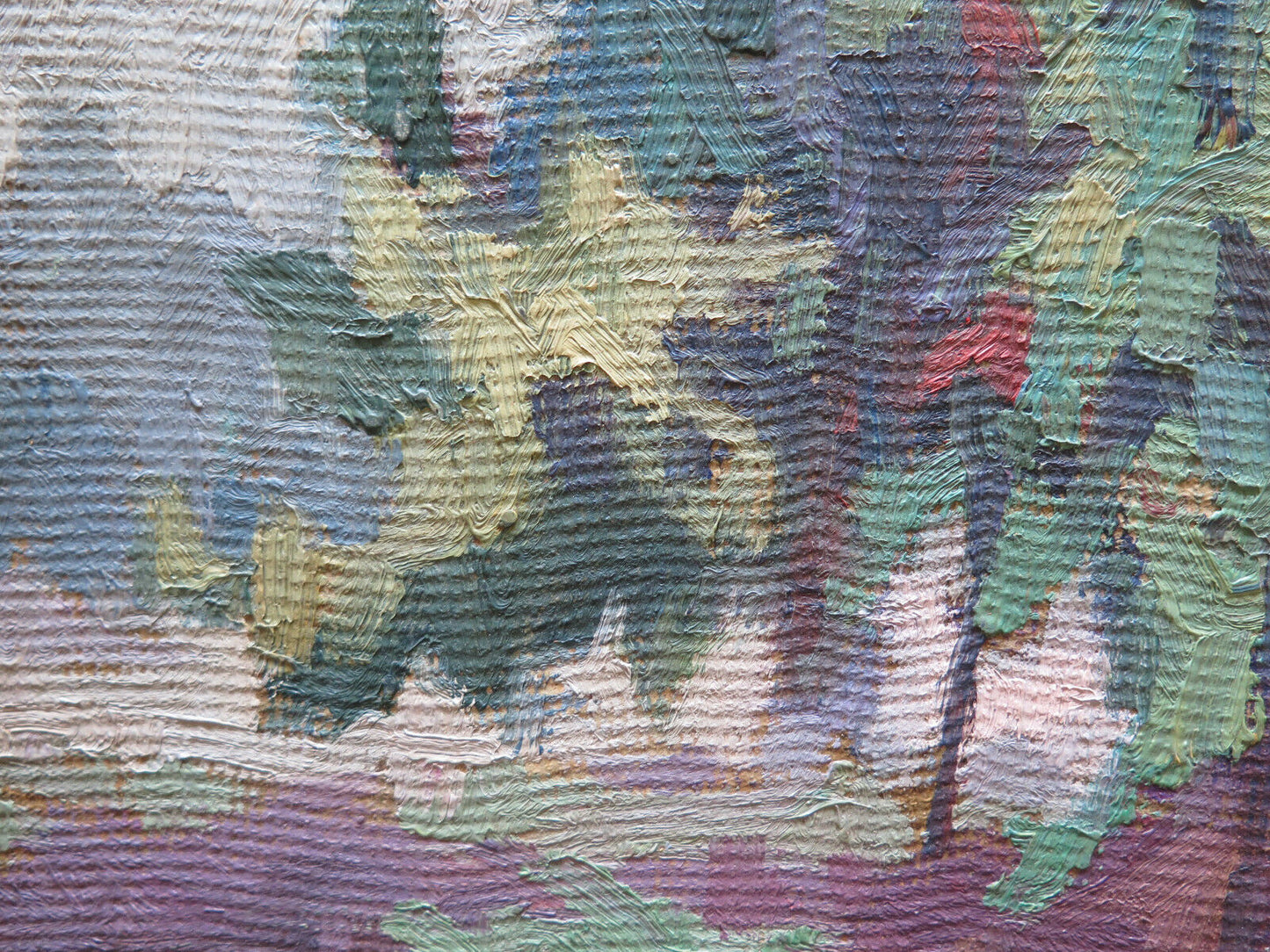 ANTICO DIPINTO AD OLIO SU TAVOLA QUADRO PAESAGGIO DI CAMPAGNA IN ESTATE p16