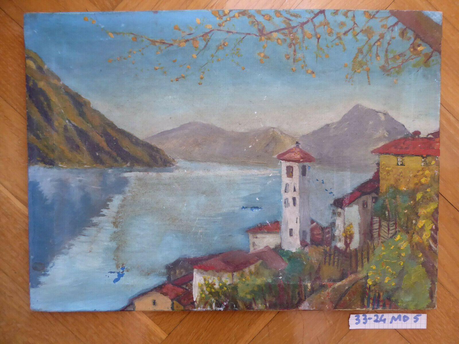 ANONIMO SPAGNO DELL'INIZIO DEL 900 PAESAGGIO MONTAGNA PIRENEI SPAGNA MD5 - Belbello Antiques