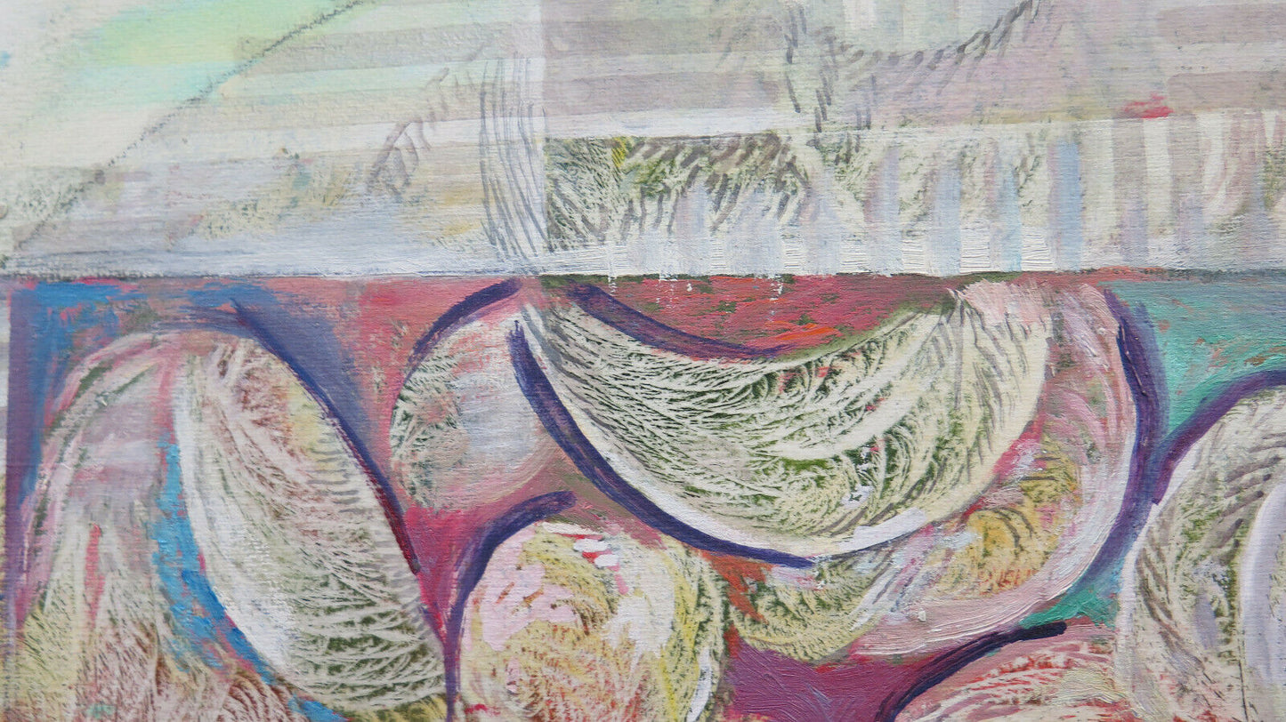 MODERN ABSTRACT VINTAGE PAINTING WATERCOLOR PAINTING WITH FROST TECHNIQUE P8