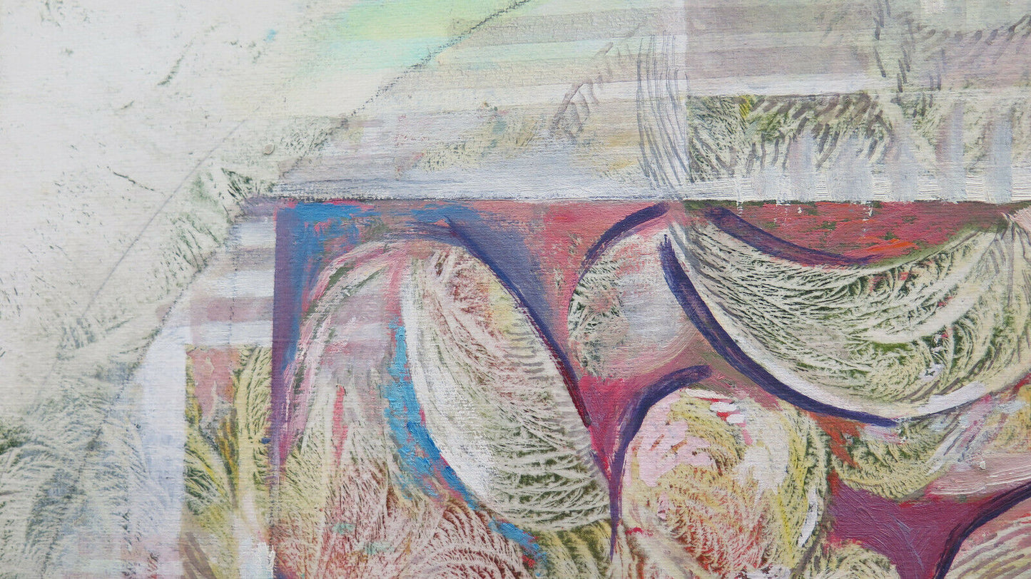 MODERN ABSTRACT VINTAGE PAINTING WATERCOLOR PAINTING WITH FROST TECHNIQUE P8