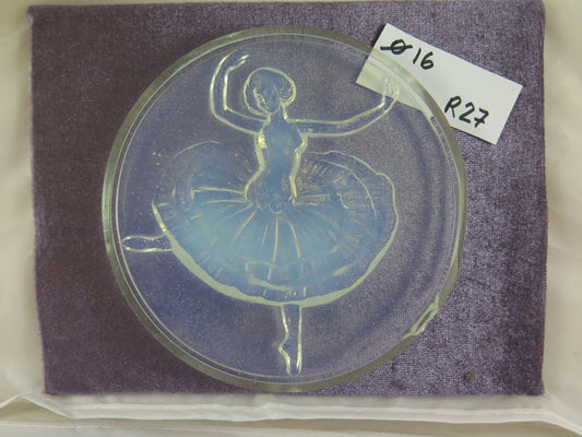 BASSORILIEVO IN VETRO VINTAGE COPENHAGEN BALLERINA STATUINA PLACCA DA MURO R27