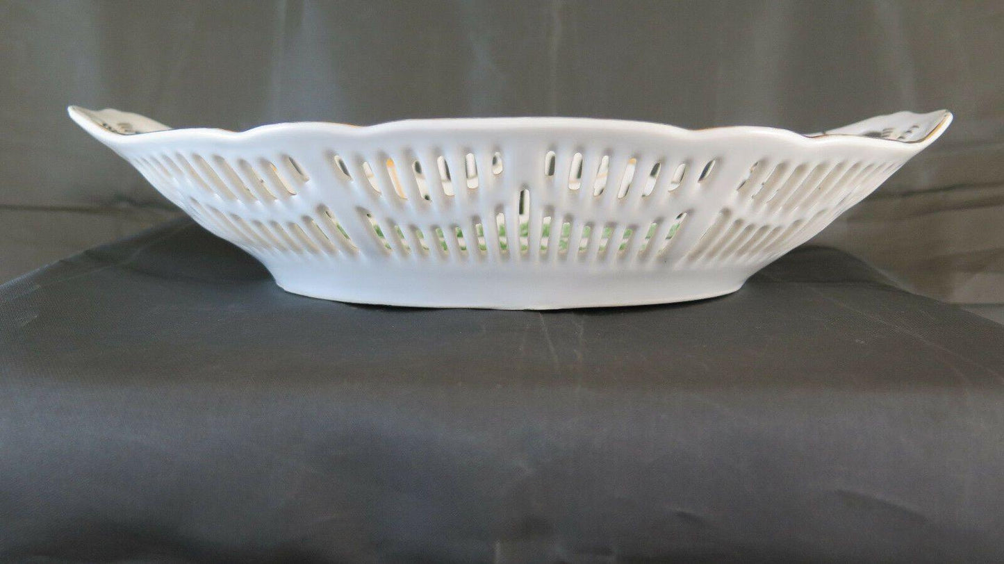 CENTROTAVOLA FRUTTIERA IN PORCELLANA VINTAGE META' 900 CIOTOLA COPPA R120 - Belbello Antiques