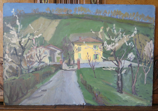 COUNTRY LANDSCAPE IN EMILIA ROMAGNA OIL PAINTING FROM THE SIXTYS p17