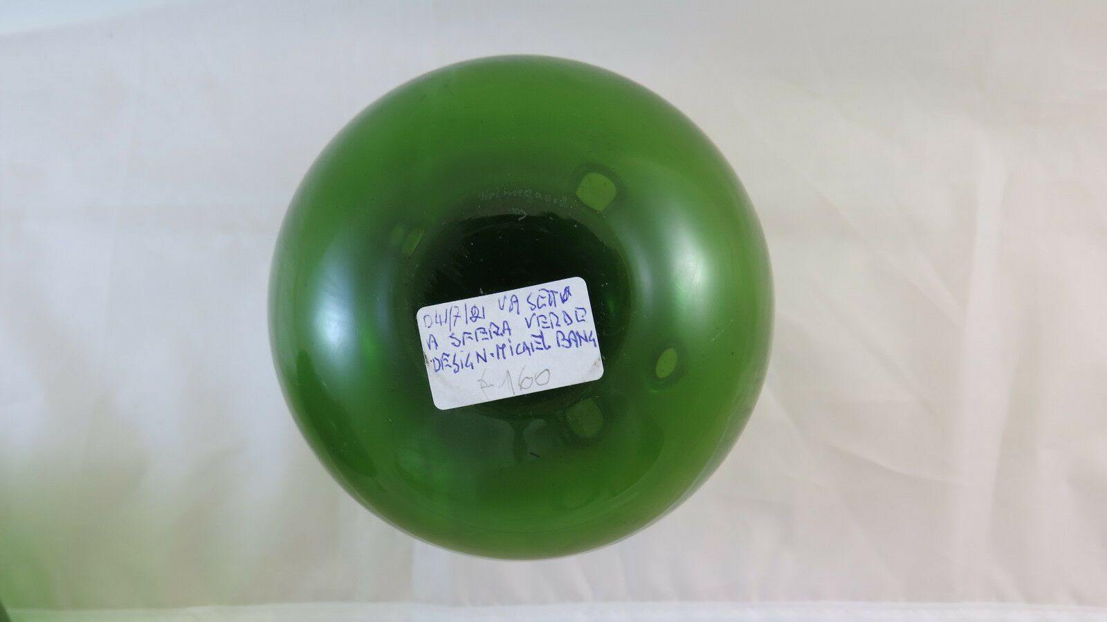 DUE VASI VETRO DESIGN VINTAGE HOLMEGAARD HULEVASE VASE BY MICHAEL BANG R122 - Belbello Antiques