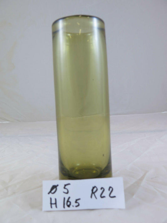 ANTICO VASO IN VETRO GIALLO SFUMATO PER FIORI DANIMARCA DENMARK GLASS R22 - Belbello Antiques