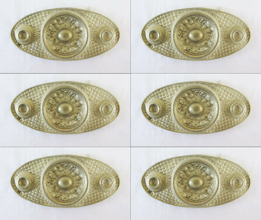 6 MEDAGLIONI FREGI IN BRONZO DORATO PER MOBILI ANTICHI O DECORAZIONE CH29 - Belbello Antiques