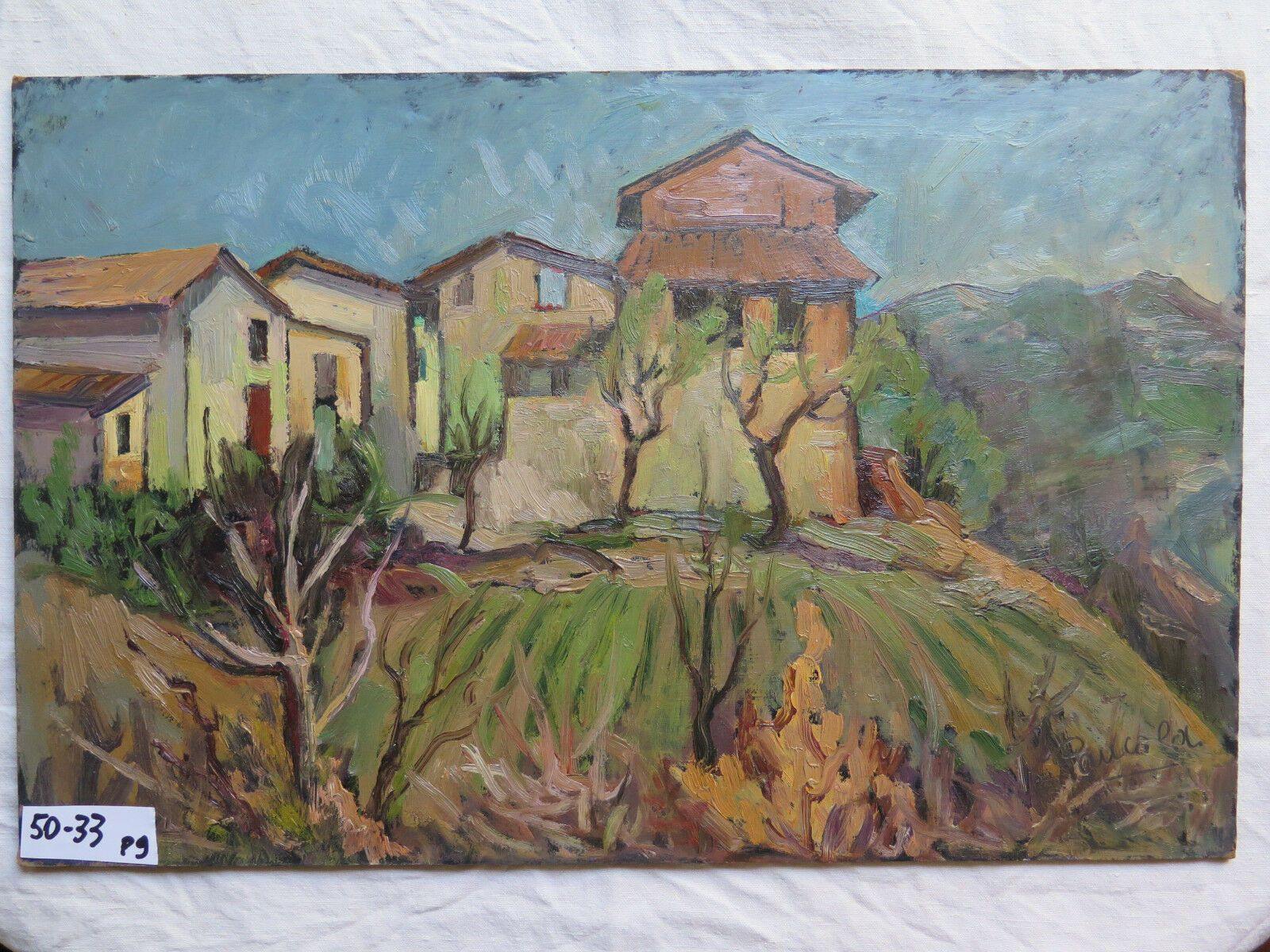VEDUTA DI UN BORGO ANTICO QUADRO DIPINTO OLIO FIRMATO CON GARANZIA ORIGINALE p9 - Belbello Antiques