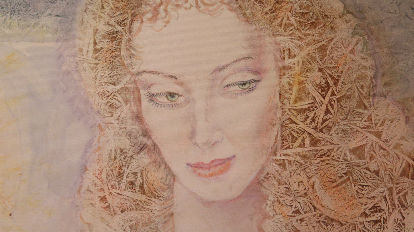 MODERN VINTAGE PAINTING OF FEMALE NUDE PAINTED WITH EXPERIMENTAL TECHNIQUE P33.8