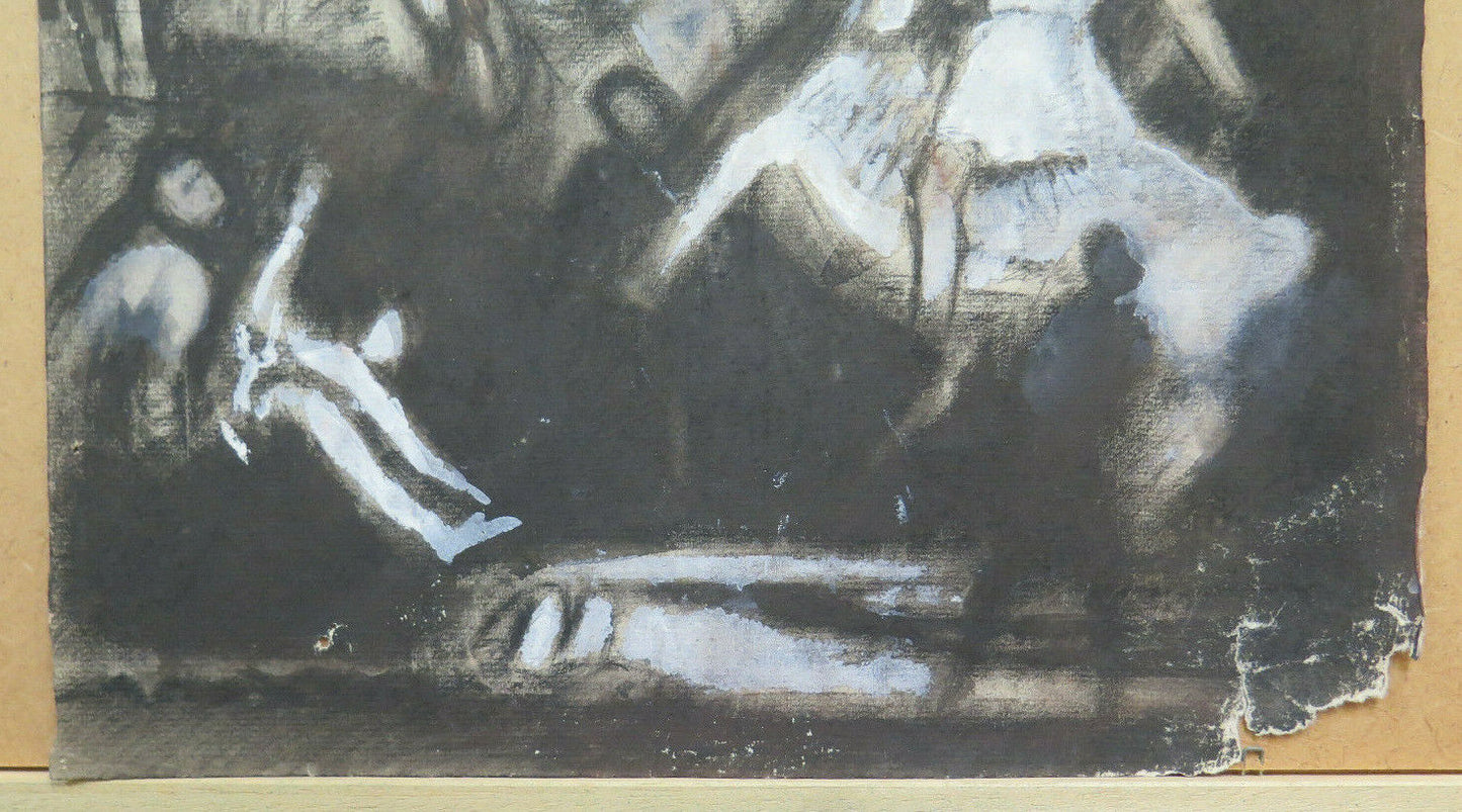 ANTIQUE DRAWING BY Pierre Duteurtre DUT NEOCLASSIC STYLE HORSE FIGURE BM53.1 