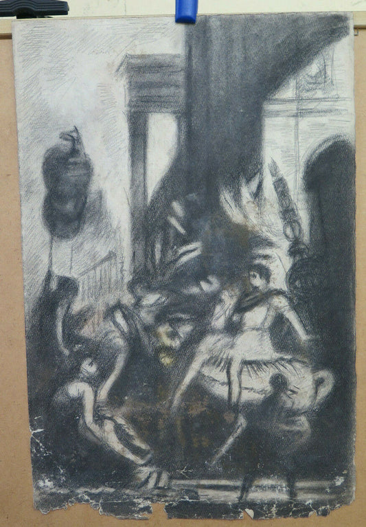 ANCIENT DRAWING WORK OF THE PAINTER Pierre Duteurtre DUT CLASSICAL SCENE BM53.1 b 