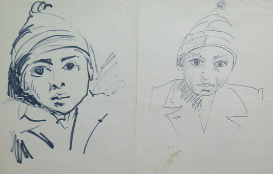 OLD STUDY DRAWING SKETCH FOR A CHILD'S PORTRAIT P28.8