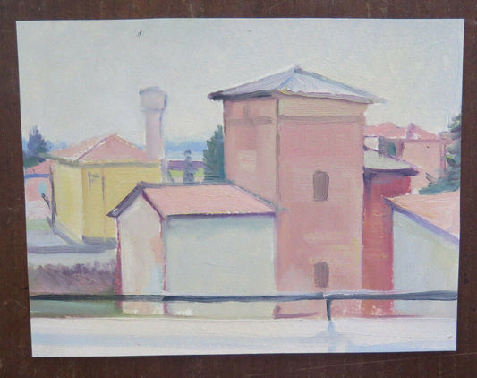 OIL PAINTING LANDSCAPE TOWN VIEW ORIGINAL PAINTING BY LOCAL ARTIST P31