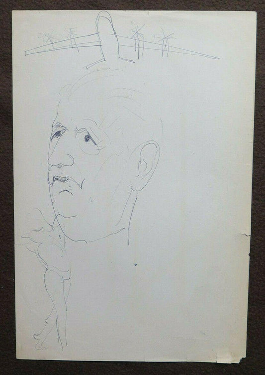 VECCHIO BOZZETTO DISEGNO SU CARTA SOGGETTI VARI SCHIZZO DONNA ANNI 50 60 P28.8 - Belbello Antiques