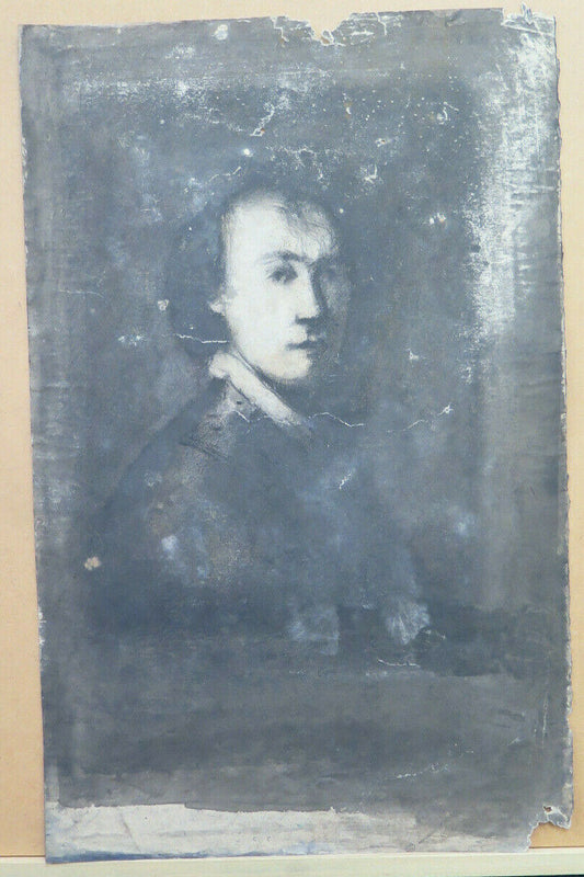 ANTIQUE FRONT AND BACK PORTRAIT AND CITY VIEW DRAWING Pierre Duteurtre DUT BM53.1 