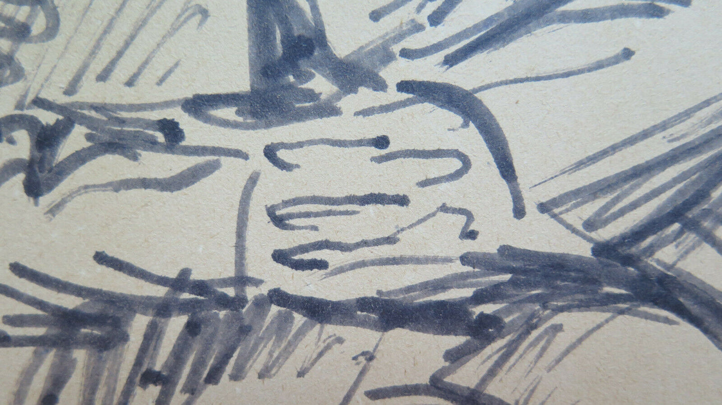 FRAMEWORK DRAWING SKETCH ON STUDIO PAPER MALE FIGURE FROM THE 1950S PORTRAIT P28.7