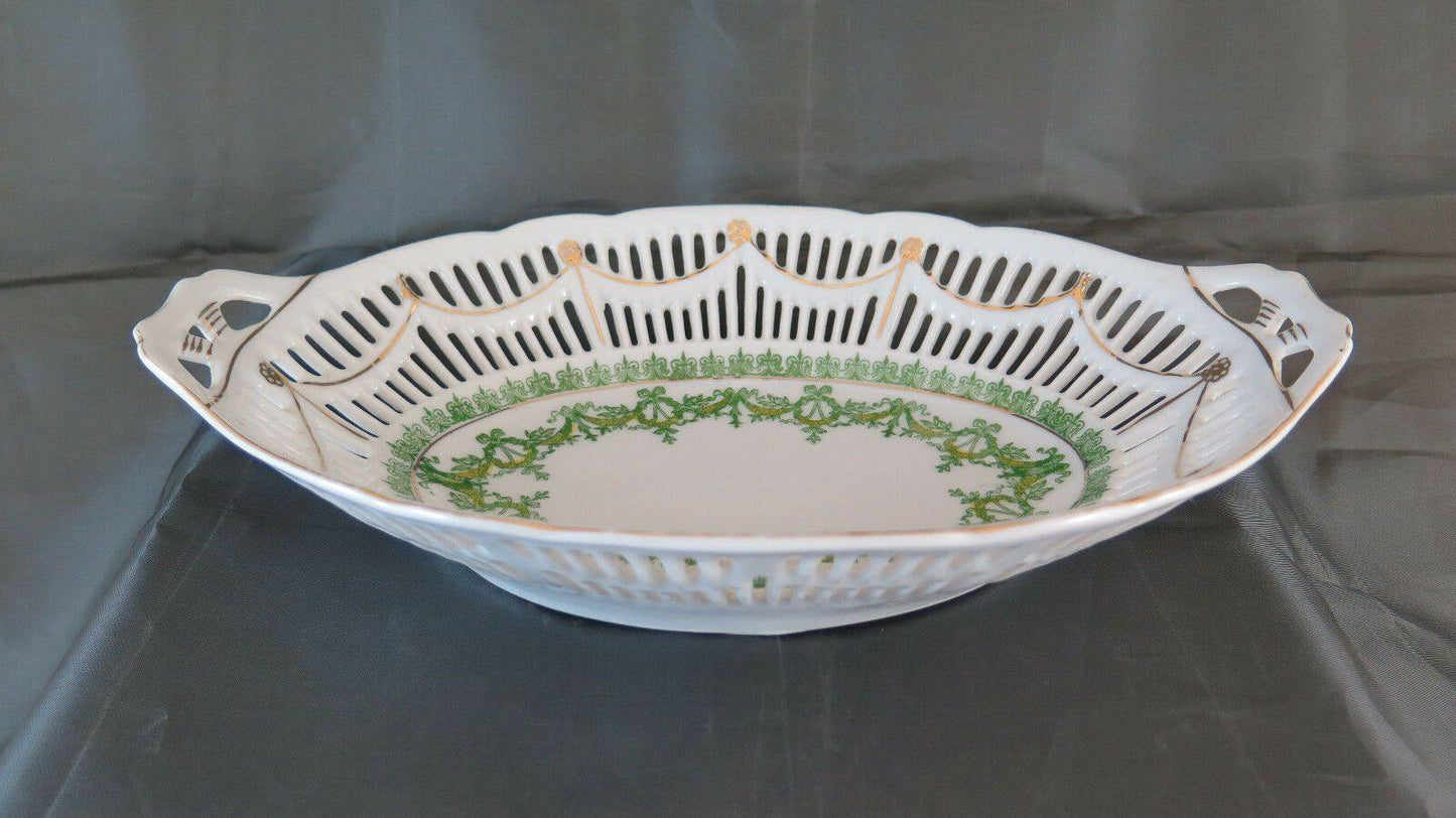 CENTROTAVOLA FRUTTIERA IN PORCELLANA VINTAGE META' 900 CIOTOLA COPPA R120 - Belbello Antiques