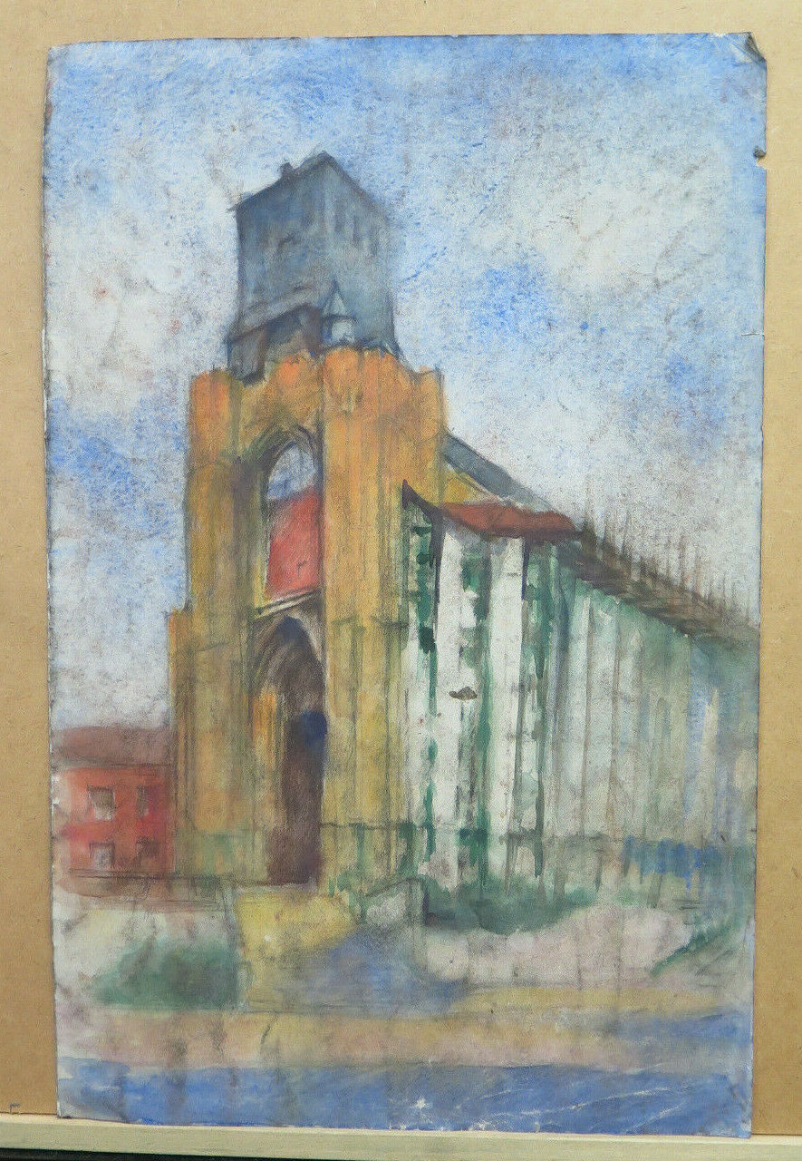 CRUCIFIXION OF JESUS ​​CHRIST ANTIQUE PAINTING ARTIST Pierre Duteurtre DUT BM53.1 c 