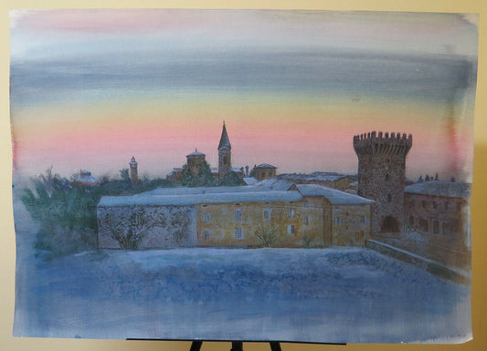 VIEW OF PIUMAZZO DI CASTELFRANCO EMILIA IN THE PROVINCE OF MODENA WITH SNOW P33.1