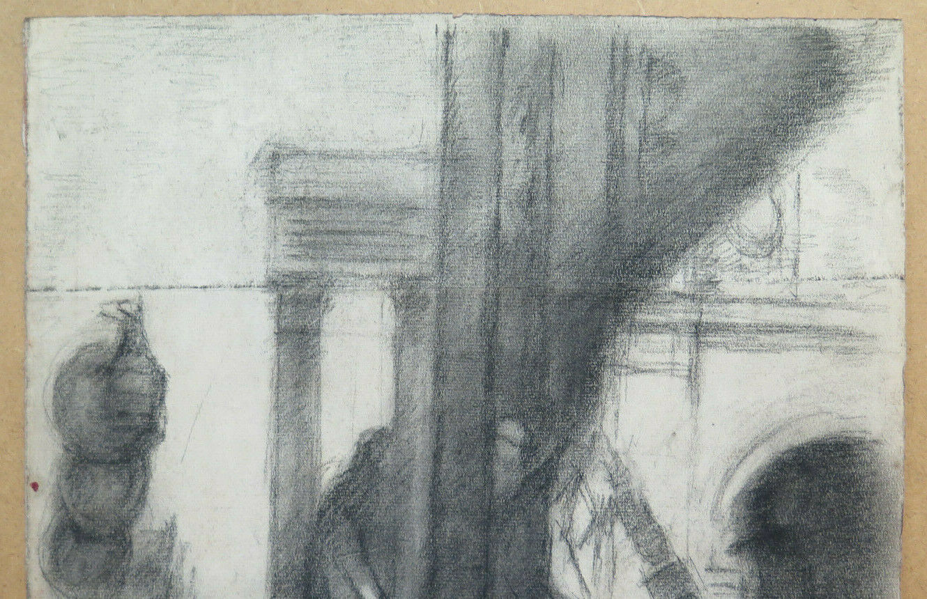 GRANDE DISEGNO ANTICO DA AFFRESCO ARTISTA FRANCESE Pierre Duteurtre DUT BM53.1