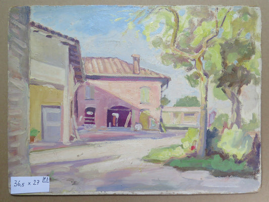 COUNTRY LANDSCAPE IN SPRING ORIGINAL PAINTING OF THE TWENTIETH CENTURY p3