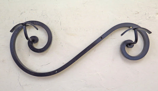 ATTACCAPANNI IN FERRO BATTUTO DA PARETE FORGIATO MANO 2 GANCI VINTAGE CH34