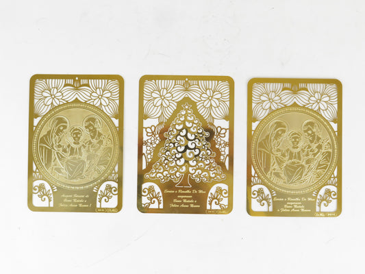 3 SLABS IN GOLDEN METAL WORKED TUNNEL CHRISTMAS GREETINGS DE WAN TURIN VN7