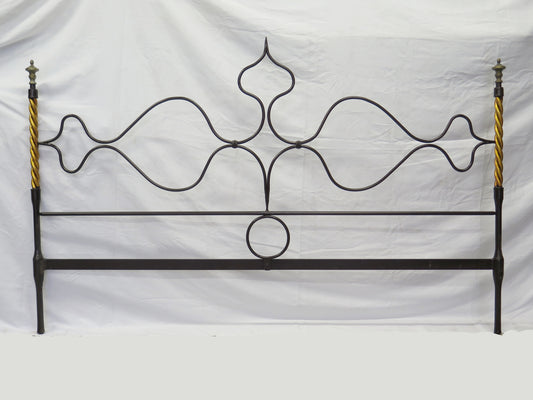WROUGHT IRON HEADBOARD VINTAGE HEADBOARD FOR TORTILE DOUBLE BED 63 CH