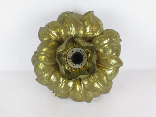 WALL LAMP VINTAGE HANDMADE GOLD GOLDEN SHAPE OF MAGNOLIA FLOWER CH8