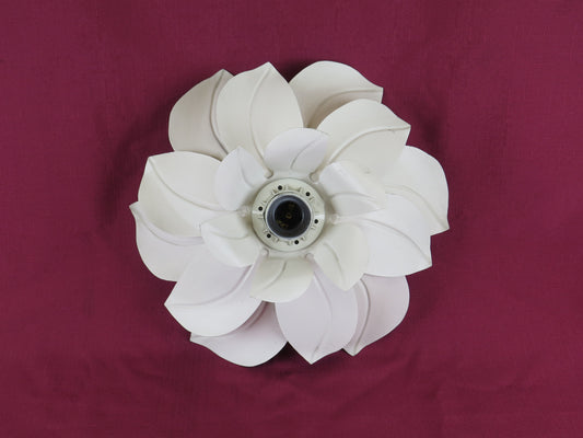 VINTAGE HANDMADE WALL LAMP WHITE MAGNOLIA FLOWER CH12