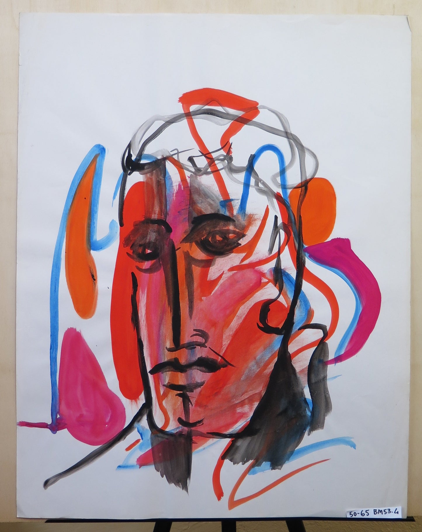 GRAPHICS FROM THE 60S VINTAGE MALE PORTRAIT FROM THE 60S PAINTING PAINTED IN WATERCOLOR ON PAPER FRANCE BM53.4