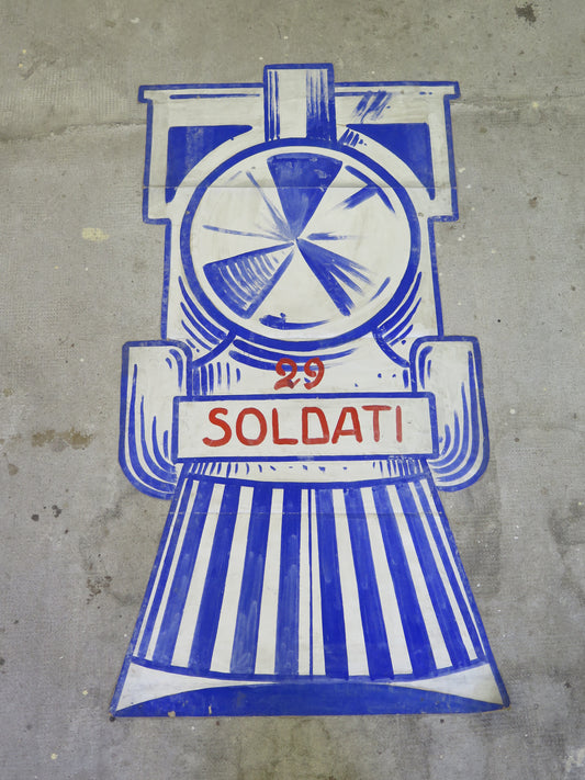 82x158 cm HAND PAINTED ANCIENT SCENOGRAPHY ON PAPER BACKDROP THEATER TRAIN CL2.21