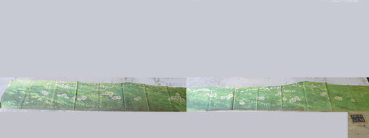 720x64 cm ANCIENT THEATER BACKDROP SCENOGRAPHY THAND PAINTED LAWN FLOWERS CL2.36