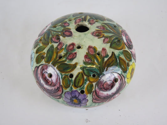 HAND PAINTED CERAMIC FLOWER OR INCENSE STICK PLANTER VS5