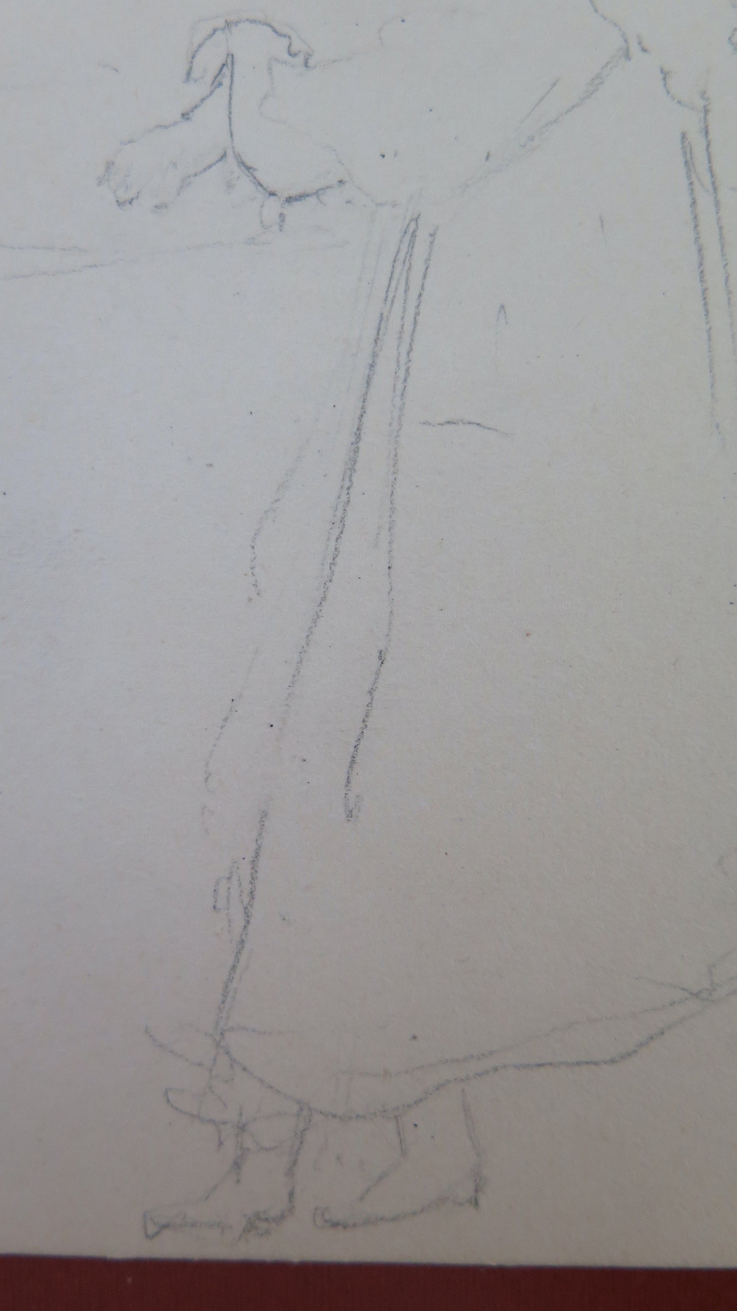 ANTIQUE DRAWING PENCIL ON PAPER SKETCH SKETCH PORTRAIT OF A GIRL BM53.5F