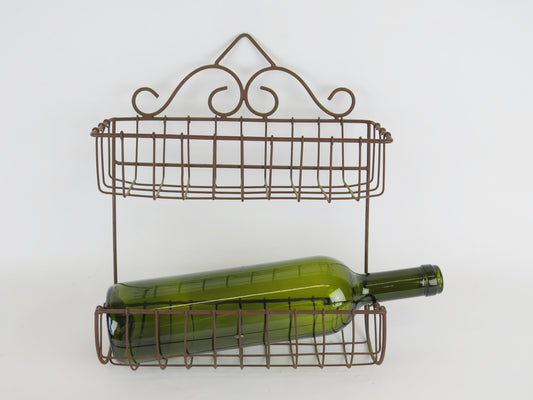 OLD METAL STORAGE RACK KITCHEN WALL UNIT BASKET MESH BASKET BA1