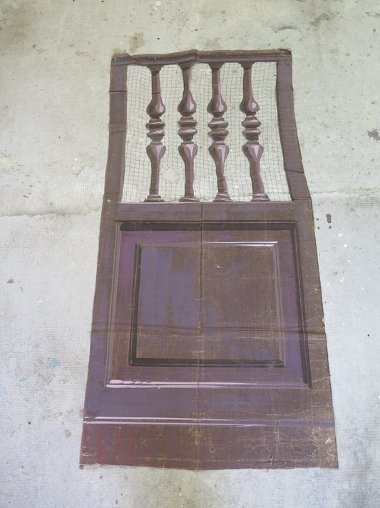 LARGE THEATRICAL SCENOGRAPHY HAND PAINTED BACKGROUND DOOR BALUSTRADE CL1.29