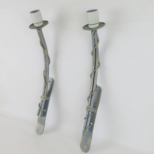 PAIR OF WALL LIGHTS IN ARTISTIC WROUGHT IRON HANDMADE WALL LIGHT CH4