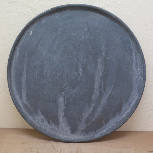 OLD COPPER FLOUR PLATE IDEAL AS A TABLE TOP CH