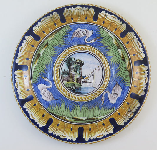 ANTIQUE CERAMIC PLATE Faïencerie Montagnon NEVERS FRANCE BM9